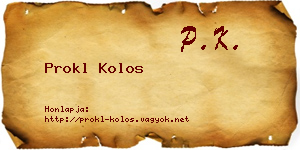 Prokl Kolos névjegykártya